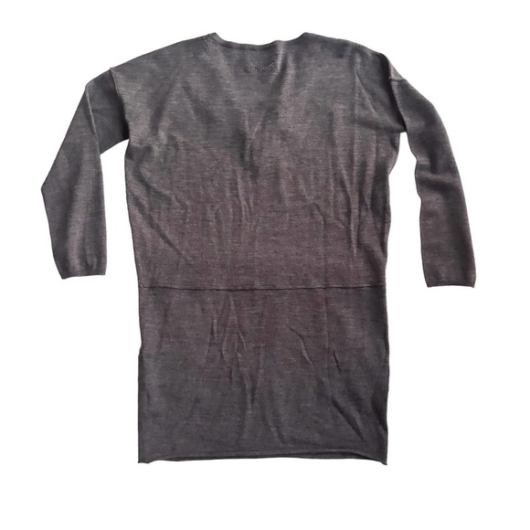ZADIG & VOLTAIRE GRAY MERINO WOOL TUNIC SWEATER SIDE POCKETS WOMEN SIZE SMALL - Picture 5 of 12